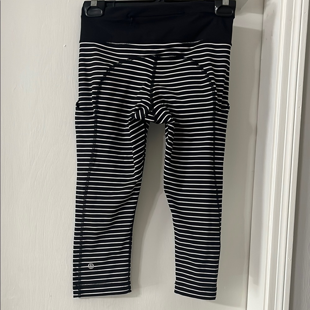 Lululemon Striped Black and White Leggings